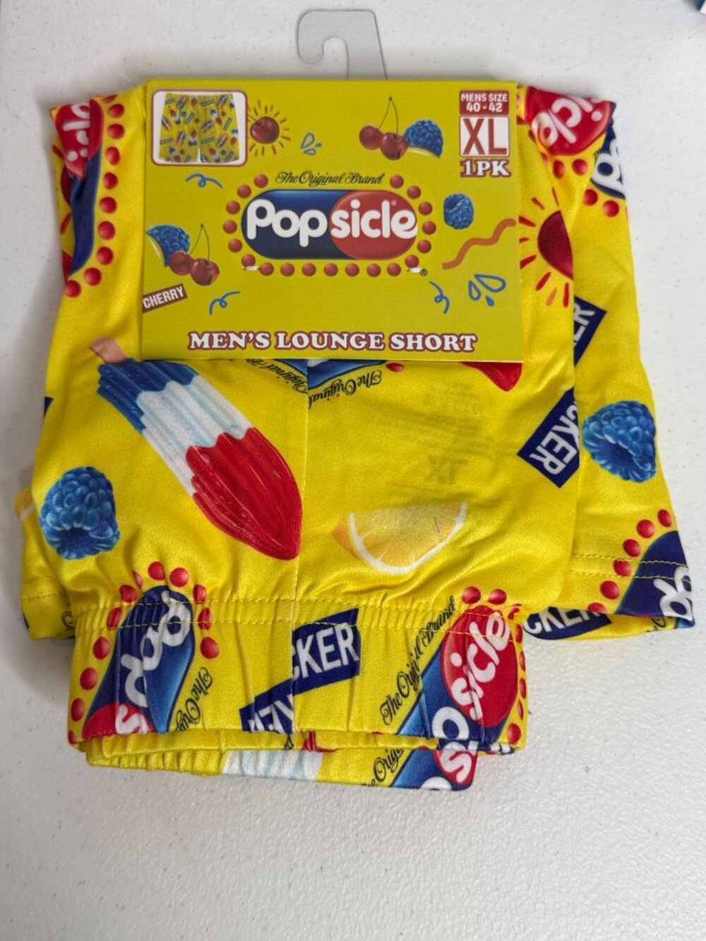 Popsicle Mens XL Boxer Shorts Yellow Ice Cream Retro Novelty